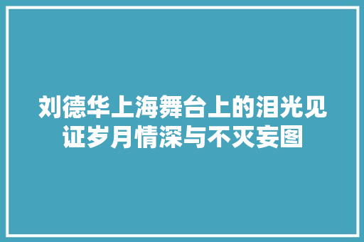 刘德华上海舞台上的泪光见证岁月情深与不灭妄图