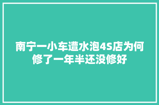 南宁一小车遭水泡4S店为何修了一年半还没修好