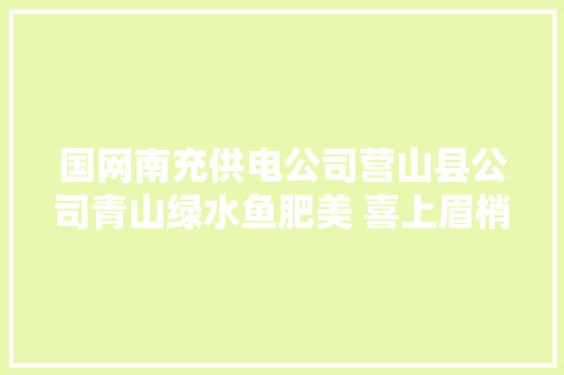 国网南充供电公司营山县公司青山绿水鱼肥美 喜上眉梢庆熟年