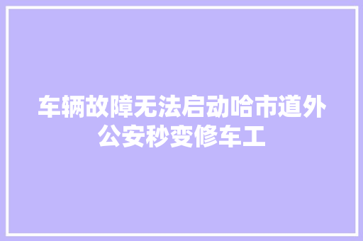 车辆故障无法启动哈市道外公安秒变修车工