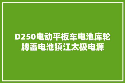 D250电动平板车电池库轮牌蓄电池镇江太极电源