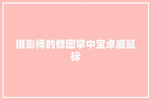 摄影师的修图掌中宝卓威鼠标