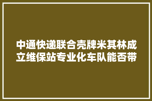 中通快递联合壳牌米其林成立维保站专业化车队能否带来新增长