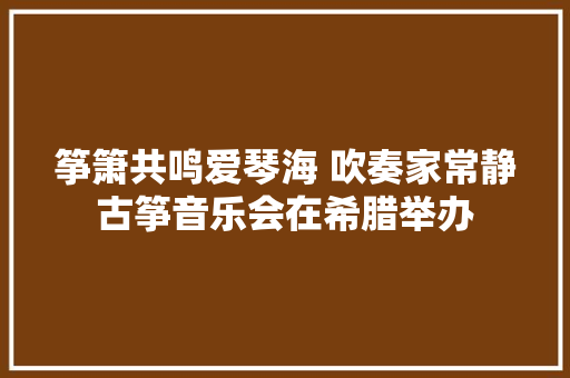筝箫共鸣爱琴海 吹奏家常静古筝音乐会在希腊举办