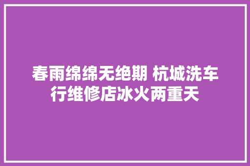 春雨绵绵无绝期 杭城洗车行维修店冰火两重天