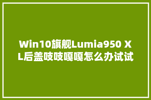 Win10旗舰Lumia950 XL后盖吱吱嘎嘎怎么办试试这招