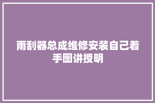 雨刮器总成维修安装自己着手图讲授明