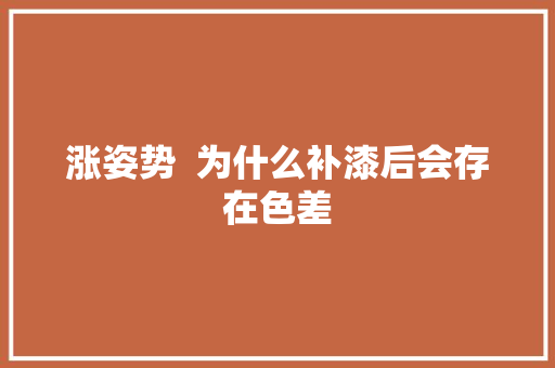 涨姿势  为什么补漆后会存在色差