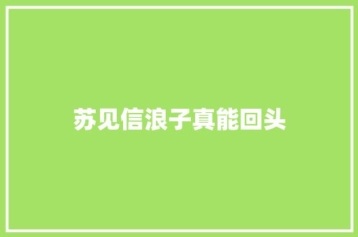 苏见信浪子真能回头