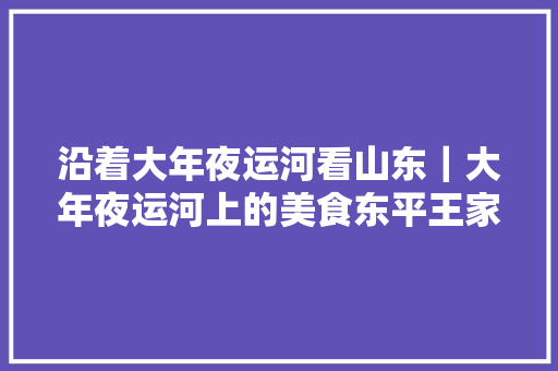 沿着大年夜运河看山东｜大年夜运河上的美食东平王家炖鱼飘喷鼻香万里