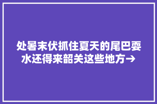 处暑末伏抓住夏天的尾巴耍水还得来韶关这些地方→