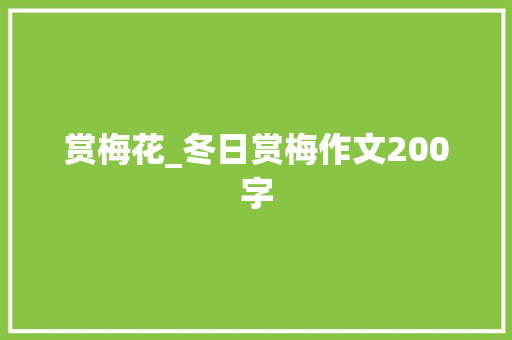 赏梅花_冬日赏梅作文200字