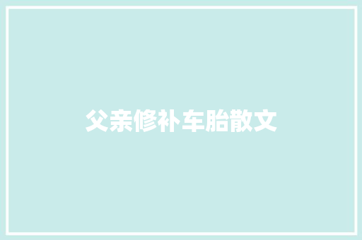 父亲修补车胎散文