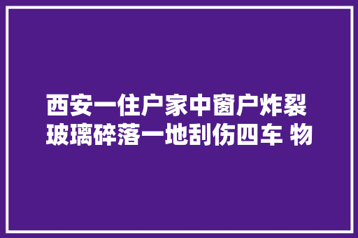 西安一住户家中窗户炸裂 玻璃碎落一地刮伤四车 物业初步判断是天然气管道发生爆炸