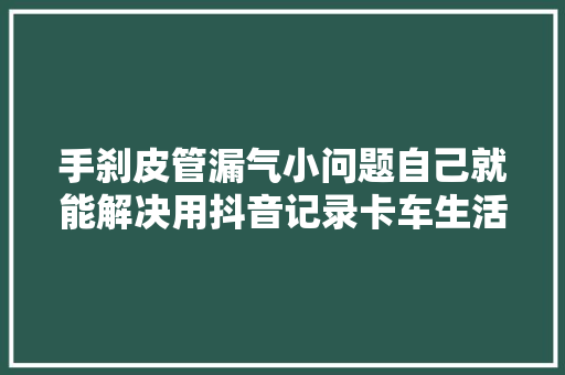 手刹皮管漏气小问题自己就能解决用抖音记录卡车生活