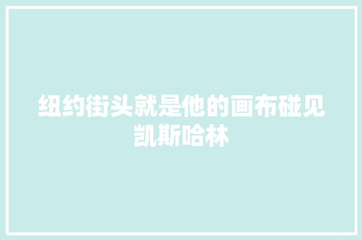 纽约街头就是他的画布碰见凯斯哈林