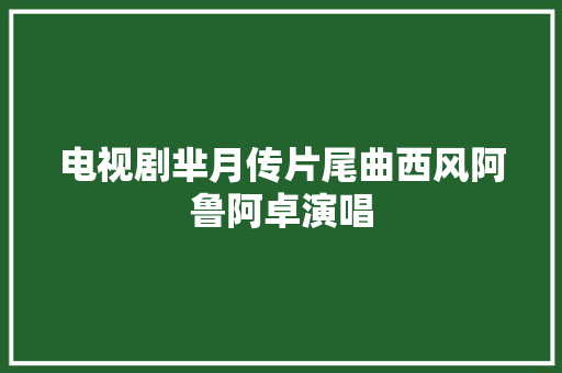 电视剧芈月传片尾曲西风阿鲁阿卓演唱