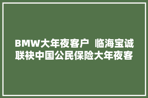 BMW大年夜客户  临海宝诚联袂中国公民保险大年夜客户专场活动