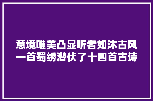 意境唯美凸显听者如沐古风一首蜀绣潜伏了十四首古诗词