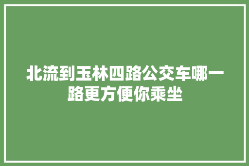 北流到玉林四路公交车哪一路更方便你乘坐