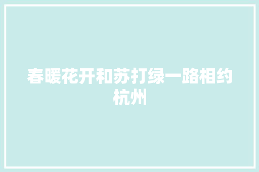 春暖花开和苏打绿一路相约杭州
