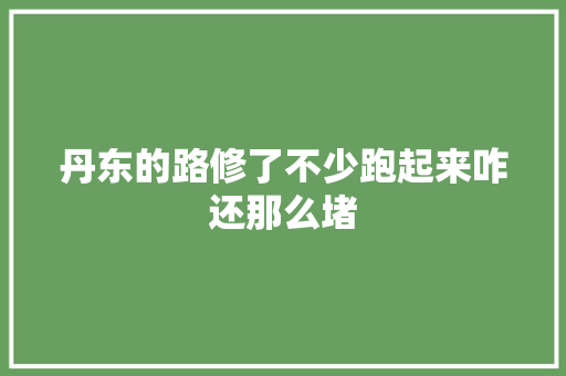 丹东的路修了不少跑起来咋还那么堵