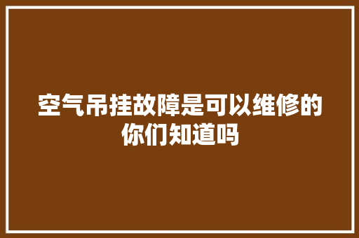 空气吊挂故障是可以维修的你们知道吗