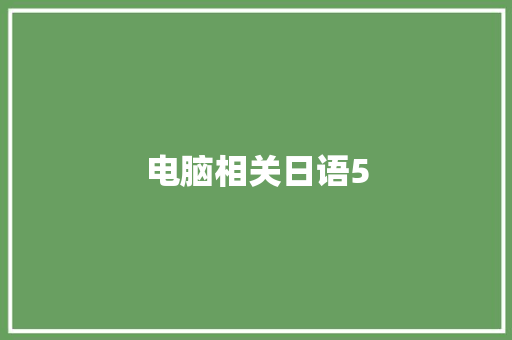 电脑相关日语5