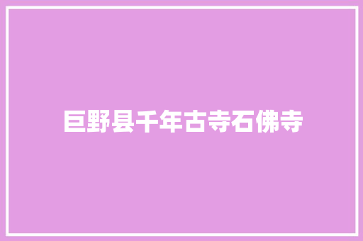 巨野县千年古寺石佛寺