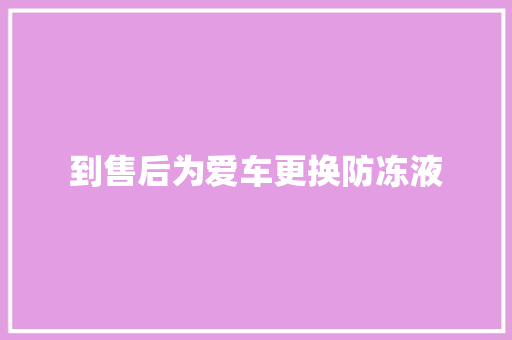 到售后为爱车更换防冻液
