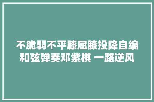 不脆弱不平膝屈膝投降自编和弦弹奏邓紫棋 一路逆风 休闲娱乐
