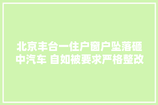 北京丰台一住户窗户坠落砸中汽车 自如被要求严格整改