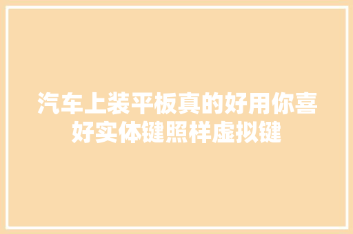 汽车上装平板真的好用你喜好实体键照样虚拟键