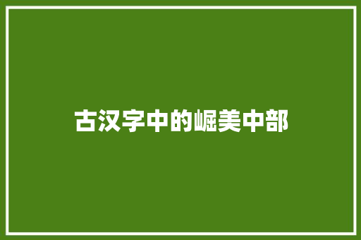 古汉字中的崛美中部