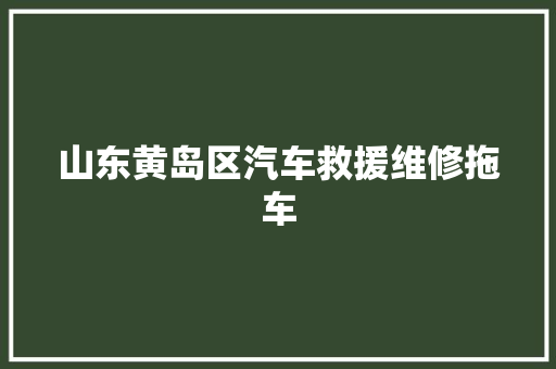 山东黄岛区汽车救援维修拖车