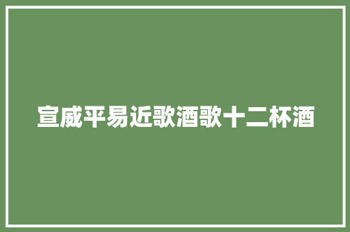 宣威平易近歌酒歌十二杯酒