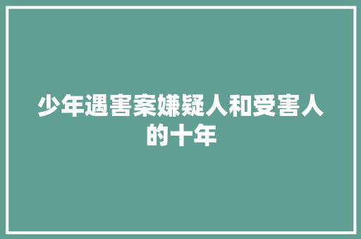 少年遇害案嫌疑人和受害人的十年