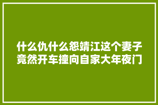 什么仇什么怨靖江这个妻子竟然开车撞向自家大年夜门