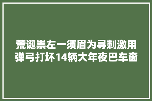 荒诞崇左一须眉为寻刺激用弹弓打坏14辆大年夜巴车窗