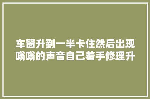 车窗升到一半卡住然后出现嗡嗡的声音自己着手修理升窗器
