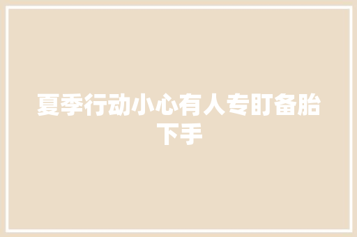 夏季行动小心有人专盯备胎下手