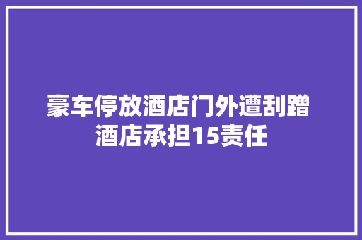 豪车停放酒店门外遭刮蹭 酒店承担15责任