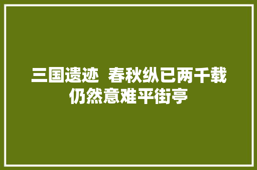 三国遗迹  春秋纵已两千载仍然意难平街亭