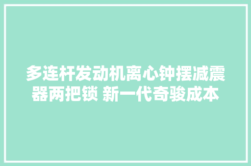 多连杆发动机离心钟摆减震器两把锁 新一代奇骏成本都堆在这里了