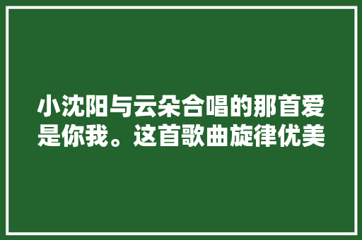 小沈阳与云朵合唱的那首爱是你我。这首歌曲旋律优美歌词动人