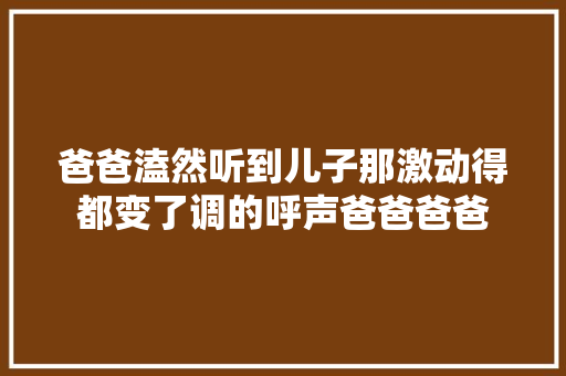 爸爸溘然听到儿子那激动得都变了调的呼声爸爸爸爸