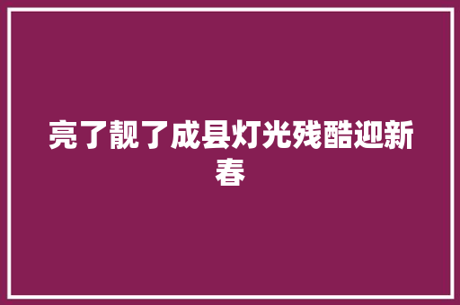 亮了靓了成县灯光残酷迎新春