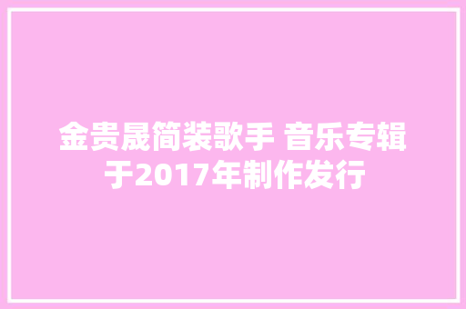 金贵晟简装歌手 音乐专辑于2017年制作发行