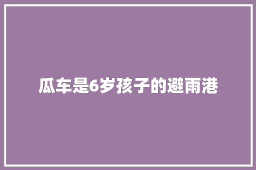 瓜车是6岁孩子的避雨港