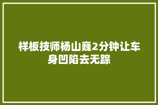 样板技师杨山巍2分钟让车身凹陷去无踪